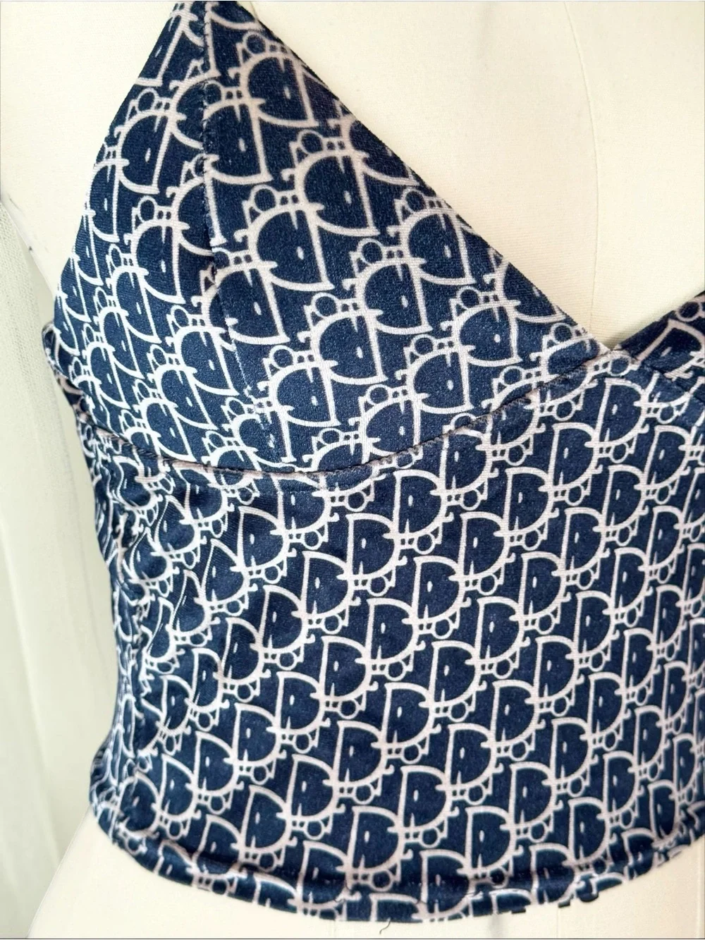 Navy and Off White D Monogram Tank Top - Picture 3 of 3